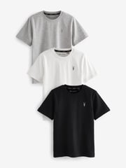 smALLSAINTS Black/Grey Boys Brace Crew 100% Cotton T-Shirts 3 Pack - Image 1 of 5