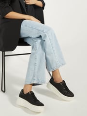Dune London Dark Black Episode Flatform Sole Trainers - Image 1 of 5