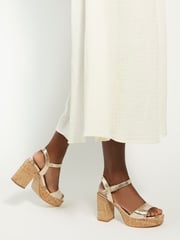 Dune London Animal Jodi Platform Block Heel Sandals - Image 1 of 6