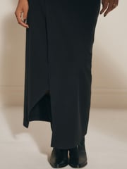 Black Asymmetric Waist Column Skirt - Image 4 of 10