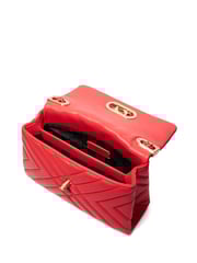 Dune London Red Chrome Regent Small Quilted Shoulder Bag - Image 4 of 6