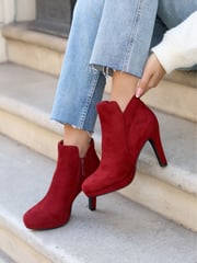 Linzi Red Layara Platform Ankle Boots With Stiletto Heels - Image 1 of 4