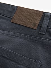 Navy Blue Slim Fit Smart Belted Printed Stretch Chinos - Image 11 of 12