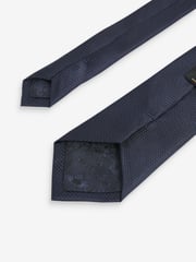 Navy Blue Textured Silk Tie - Image 3 of 3
