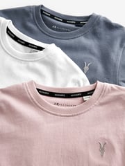 smALLSAINTS Pale Pink Boys Brace Crew 100% Cotton T-Shirts 3 Pack - Image 6 of 7