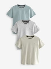 smALLSAINTS Green Boys Brace Crew 100% Cotton T-Shirts 3 Pack - Image 1 of 7