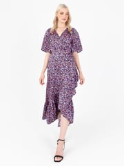 Lovedrobe Animal Print Frill Wrap Hem Maxi Dress - Image 1 of 5