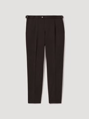 Oscar Jacobson Slim Fit Adjustable Cotton Trousers - Image 2 of 6