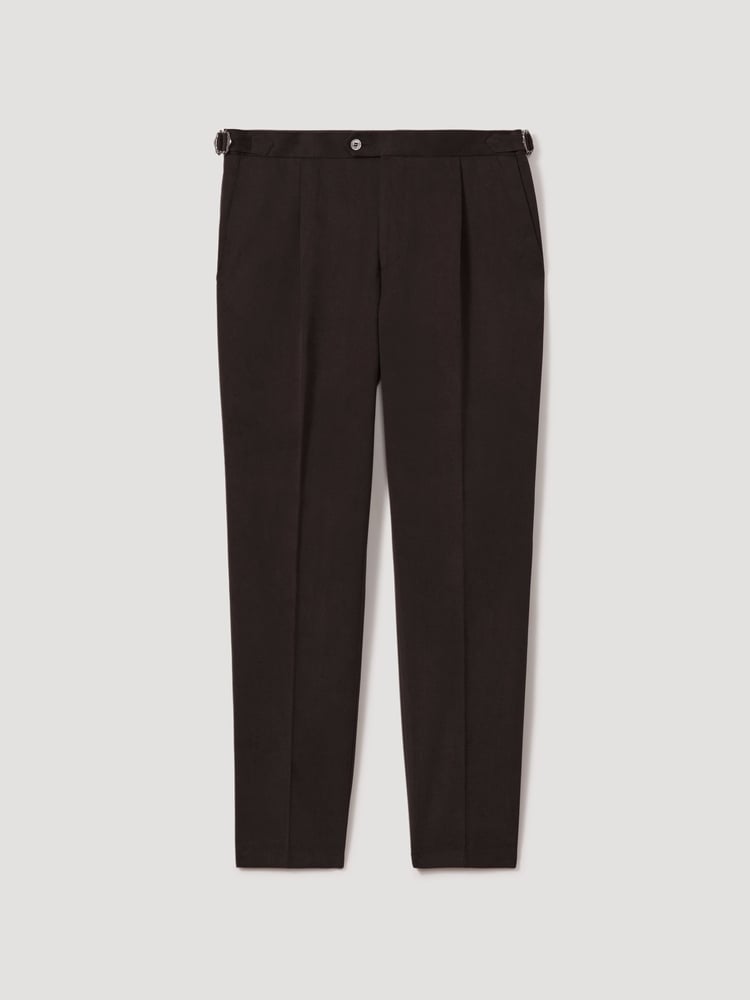 Oscar Jacobson Slim Fit Adjustable Cotton Trousers - Image 2 of 6