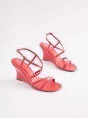 Coral Pink Forever Comfort® Strappy Wedges - Image 3 of 7