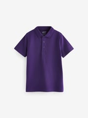 Purple Regular Fit Cotton School Short Sleeve 100% Cotton Polo Shirts 2 Pack (3-16yrs) - Image 2 of 4