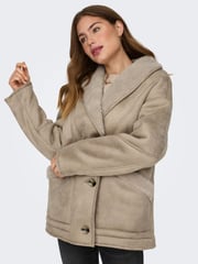 ONLY Cream Aviator Coat With Teddy Borg Lining - Image 2 of 6