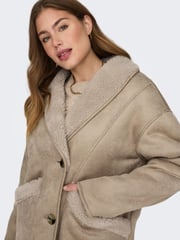 ONLY Cream Aviator Coat With Teddy Borg Lining - Image 5 of 6