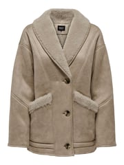 ONLY Cream Aviator Coat With Teddy Borg Lining - Image 6 of 6