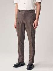 Brown Slim Fit Stripe Suit Trousers - Image 1 of 10