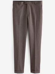 Brown Slim Fit Stripe Suit Trousers - Image 7 of 10