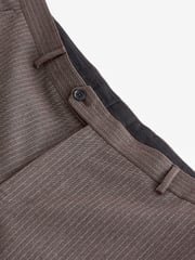 Brown Slim Fit Stripe Suit Trousers - Image 8 of 10