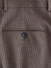 Brown Slim Fit Stripe Suit Trousers - Image 9 of 10
