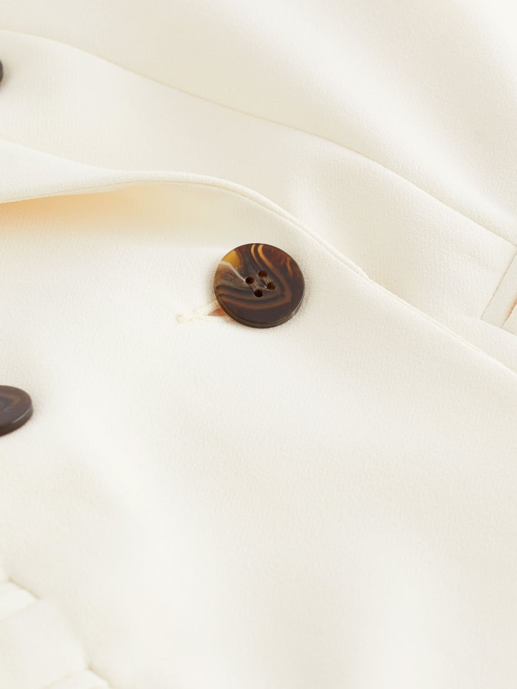 Ecru Longline Sleeveless Double Breasted Blazer - Image 6 of 6