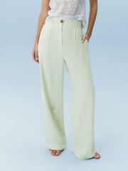Mint Green Elasticated Back Wide Leg Trousers - Image 2 of 6