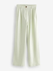 Mint Green Elasticated Back Wide Leg Trousers - Image 5 of 6