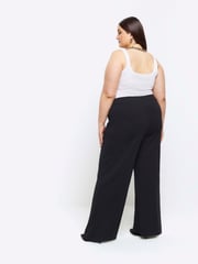 River Island Light Black Curve Stitched Wide Leg Trousers - Image 2 of 4