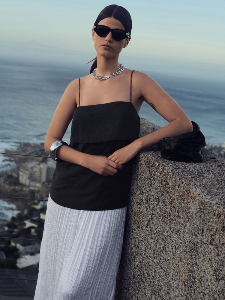 Black Layered Cami Top - Image 1 of 6