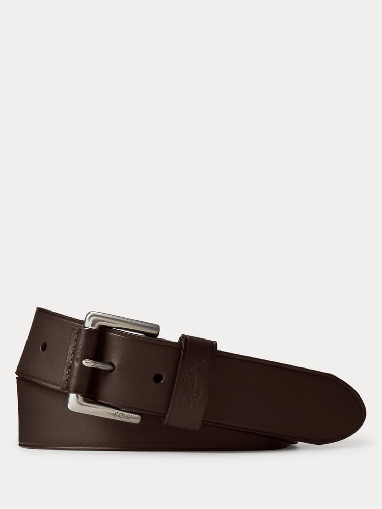 Polo Ralph Lauren Dark Brown Signature Pony Leather Belt - Image 1 of 4 Polo Ralph Lauren Dark Brown Signature Pony Leather Belt - Image 1 of 4