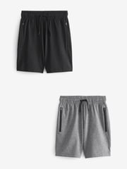 Black/Grey Light Weight Sports Shorts 2 Pack (3-17yrs) - Image 1 of 5