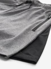 Black/Grey Light Weight Sports Shorts 2 Pack (3-17yrs) - Image 3 of 5