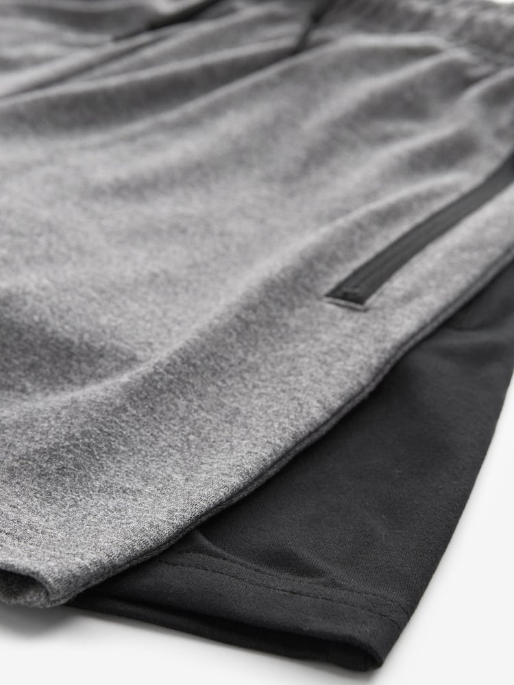 Black/Grey Light Weight Sports Shorts 2 Pack (3-17yrs) - Image 5 of 5
