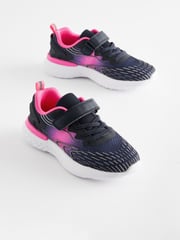 Marineblau/Rosa - Sportschuhe mit elastischer Schnürung für die Schule - Bild 1 von 5