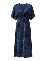 Yumi Blue Velvet Kimono Midi Dress - Image 5 of 5