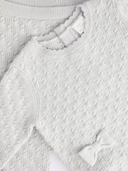Grey 3D Bows Baby Knitted Jumper And Leggings Set (0mths-2yrs) - Image 12 of 15