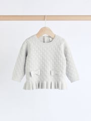 Grey 3D Bows Baby Knitted Jumper And Leggings Set (0mths-2yrs) - Image 7 of 15