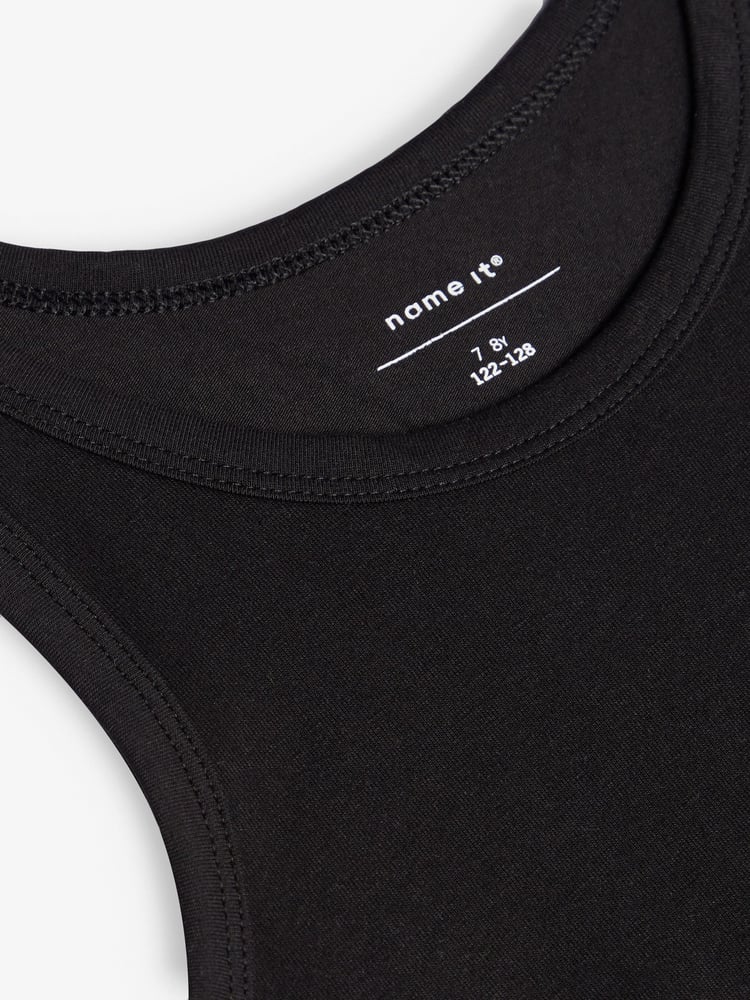 Name It Black Organic Cotton Tank 2 Pack - Image 2 of 2 Name It Black Organic Cotton Tank 2 Pack - Image 2 of 2