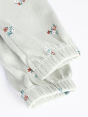 Sage Green/ Tan Brown Floral Baby Long Sleeve 100% Cotton Bodysuits 3 Pack - Image 8 of 10