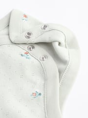 Sage Green/ Tan Brown Floral Baby Long Sleeve 100% Cotton Bodysuits 3 Pack - Image 9 of 10