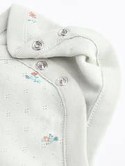 Sage Green/ Tan Brown Floral Baby Long Sleeve 100% Cotton Bodysuits 3 Pack - Image 10 of 10