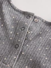 Grey Bow Neckline Baby Long Sleeve 100% Cotton Bodysuits 3 Pack - Image 9 of 10