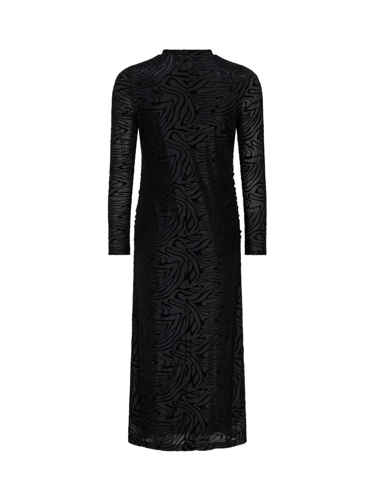 Mint Velvet Black Velvet Devoré Midi Dress - Image 4 of 4