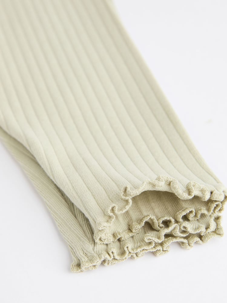 Sage Green Ribbed Baby Leggings 4 Pack - Image 5 of 5