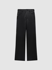 Paige High Rise Leather-Look Wide Leg Jeans - Image 2 of 6