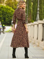 Sosandar Brown Midi Shirt Dress With Belt - Image 2 of 5