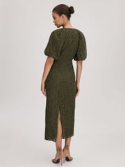 Florere Lace Puff Sleeve Midi Dress - Image 5 of 6