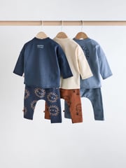 Navy Blue Lion Baby Tops and Leggings 6 Piece Set - Image 2 of 15