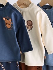 Navy Blue Lion Baby Tops and Leggings 6 Piece Set - Image 9 of 15