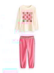 Ecru Cream/Pink Jogger Pyjamas 3 Pack (3-16yrs) - Image 6 of 14