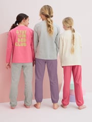 Ecru Cream/Pink Jogger Pyjamas 3 Pack (3-16yrs) - Image 7 of 14