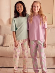 Pastel Purple/Blue Joggers Pyjamas 2 Pack (3-16yrs) - Image 2 of 9